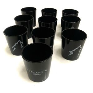 Set of 10 plastic shot glasses Lunazul tequila black color